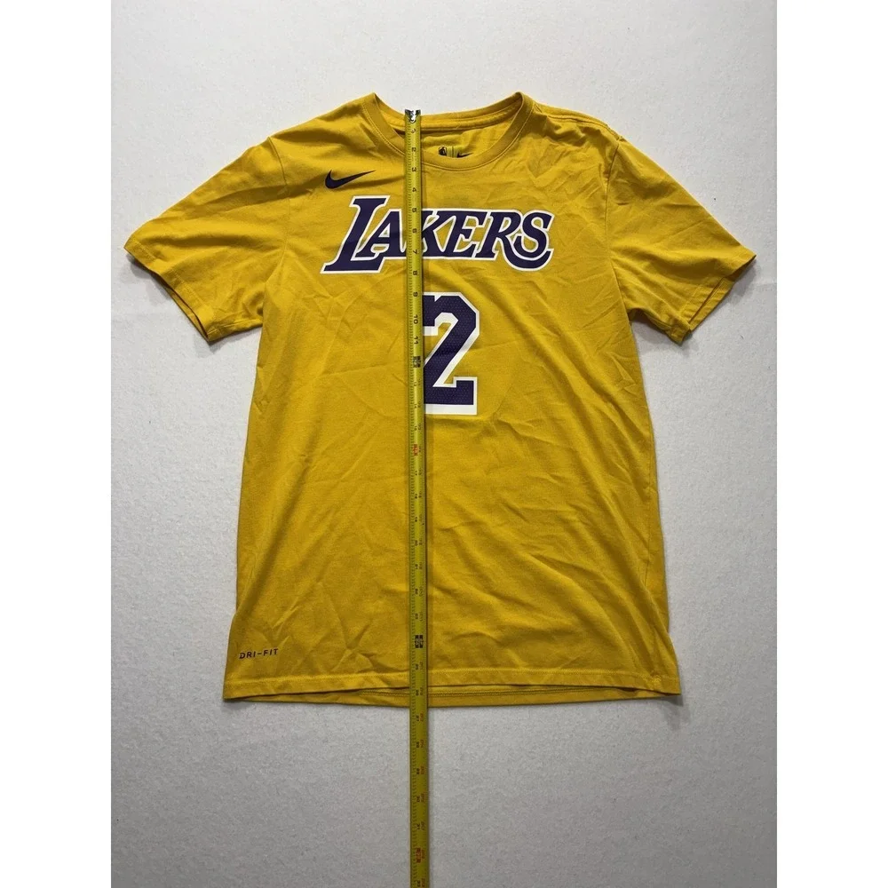 Los Angeles Lakers Shirt Mens Medium Yellow NBA Lonzo Ball Nike Dri Fit